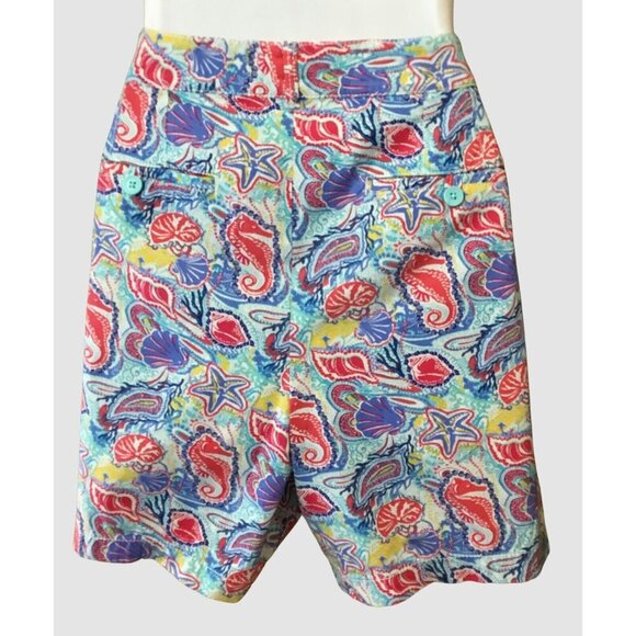 Talbots The Weekend Short 7 inch in Bright Colorful Ocean Life Print Size 12 - Picture 5 of 9